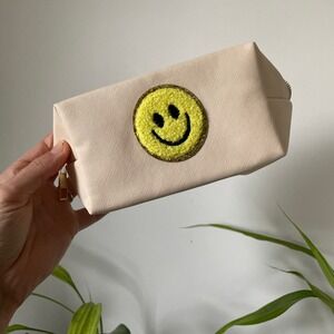 Cute Smiley Face Cosmetic Bag Pouch Toiletry Travel Makeup Organizer NEW Y2K 90s